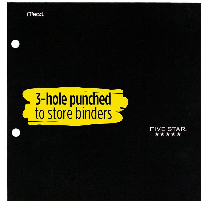 Five Star 4 Pocket Folder, 2 Pocket Folder Plus 2 Additional Pockets, Black (72093) - Image 3